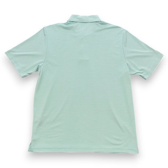 Roundtree & Yorke Men's Green Striped Performance Polo Size Medium - Picture 3 of 4
